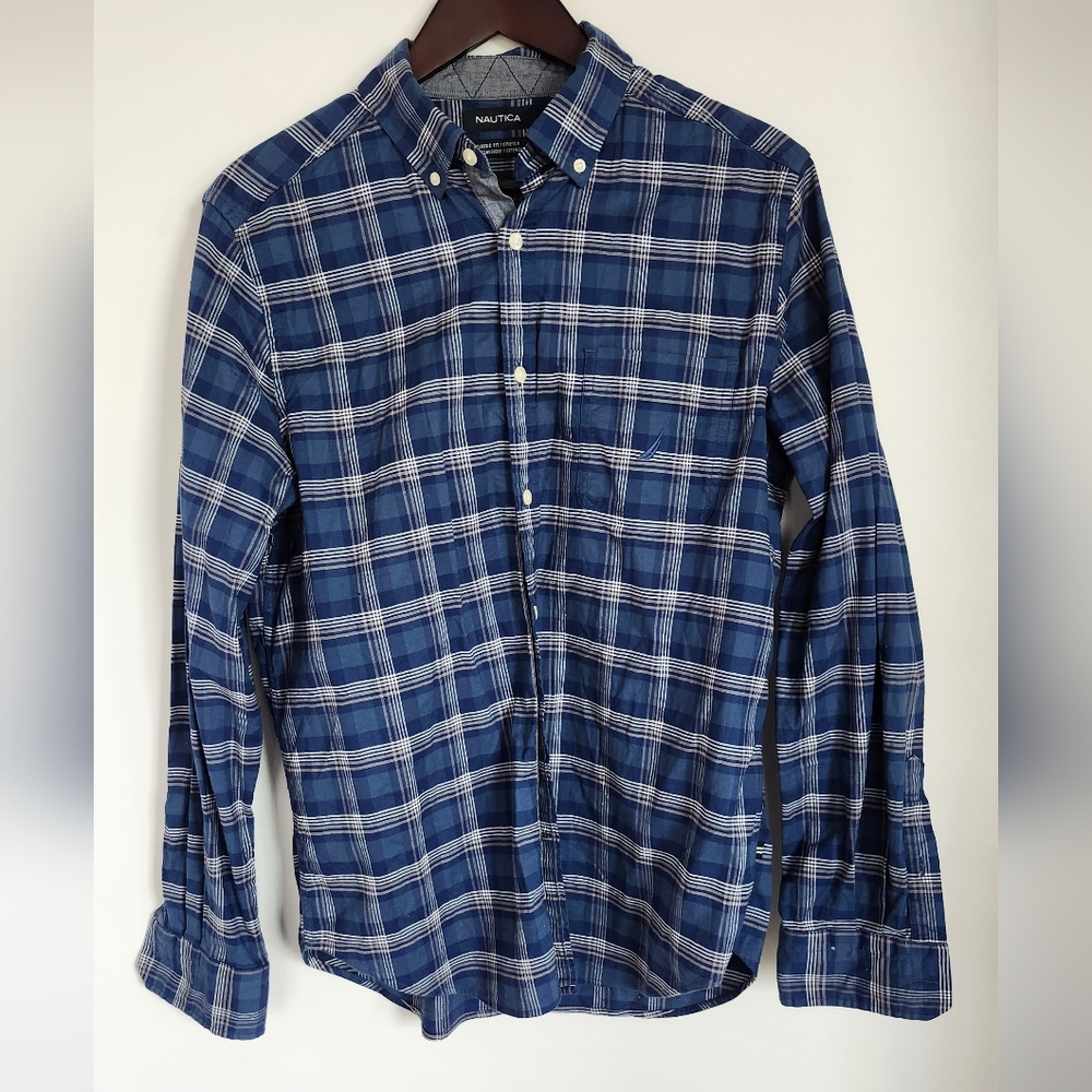 Nautica Blue Plaid Shirt